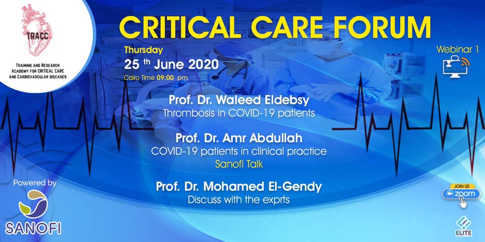 Webinar Critical Care Forum 2020 (TRACC) Training & Research Academy for Critical Care & Cardiovascular Diseases